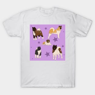 Akita American Pattern Purple T-Shirt